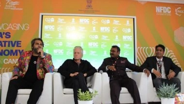 Business News | Michael Douglas and Shailendra Singh Visit the Indian Pavilion at Cannes to Meet Minister Dr. L. Murugan