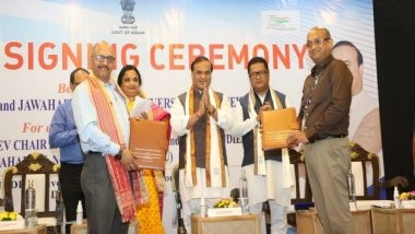 India News | Assam CM Attends MoU Signing Between Govt of Assam, JNU for Establishment of Srimanta Sankardev Chair