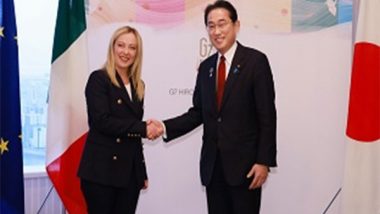 World News | Japanese PM Kishida, Italian Counterpart Meloni Welcome Progress of Cooperation in Security and Defence