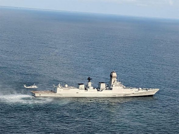 India News | MH60R Helicopter Undertakes Maiden Sea Landing Onboard Indian Navy Warship - Vimarsana News