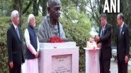 World News | PM Modi Unveils Bust of Mahatma Gandhi in Japan's Hiroshima, Says It Will Take Forward Idea of Non-violence