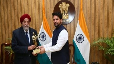 Sports News | Sports Minister Anurag Thakur Felicitates Sarpal Singh for His Contribution to Field Hockey
