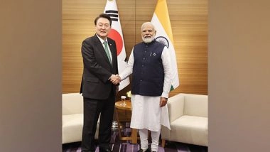 World News | PM Modi Holds Bilateral with South Korean President; Defence, Trade Ties Discussed