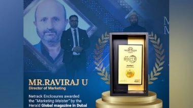 Business News | Ravi Raj Awarded the Marketing Meister by the Herald Global Magazine in Dubai
