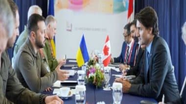 World News | G7 Summit: Ukrainian President Zelenskyy Meets Canadian PM Trudeau, Discusses Cooperation in Security, Defence Sphere