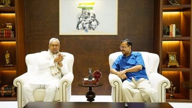 India News | Meeting Begins Between Nitish Kumar, Arvind Kejriwal in Delhi