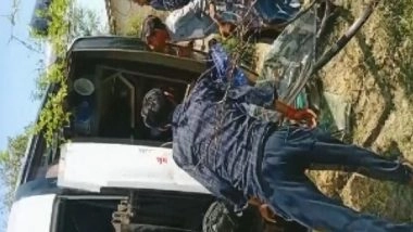 India News | One Pilgrim Killed, 13 Injured as Bus Overturns in J-K's Reasi