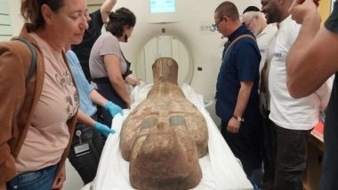World News | Ancient Egyptian Coffin Lids Undergo Unusual CT Examination in Jerusalem