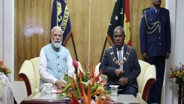 World News | PM Modi, Papua New Guinea Governor-General Bob Dadae Hold Talks at Historic Government House in Port Moresby