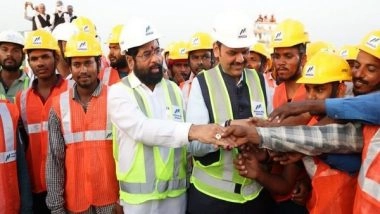 India News | Maharashtra CM Shinde, Deputy CM Fadnavis Inspect Mumbai Trans-Harbour Link Work