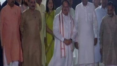 India News | JP Nadda, Other BJP Leaders Arrive at Delhi's Palam Airport to Welcome PM Modi
