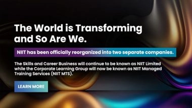 Business News | NIIT Ltd Completes Demerger of Corporate Learning Business into NIIT Learning Systems Ltd