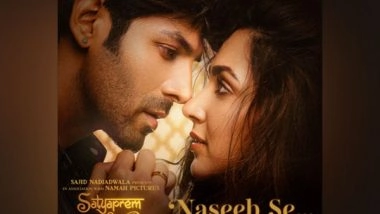 Entertainment News | Kartik Aaryan, Kiara Advani's 'Satyaprem Ki Katha' First Song 'Naseeb Se' to Be out on This Date