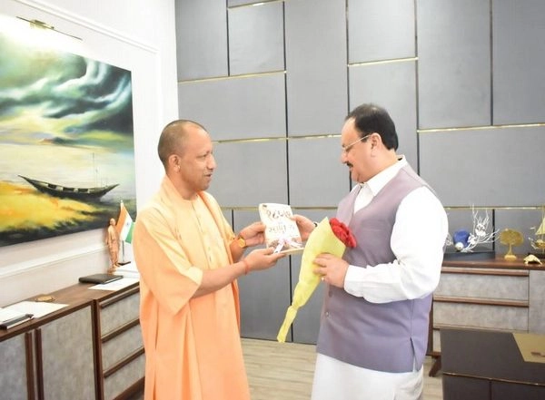 India News | UP CM Yogi Pays Courtesy Visit to Nadda in Delhi