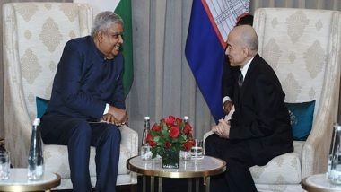 World News | Vice President Jagdeep Dhankhar Meets Cambodian King Norodom Sihamoni