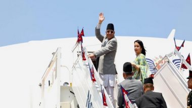 World News | Nepal PM Prachanda Embarks on Official Visit to India, to Meet PM Modi