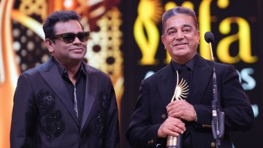 IIFA 2023: Kamal Haasan Receives Award for Outstanding Achievement in Indian Cinema, Ulaganayagan Gets Standing Ovation (Watch Video)