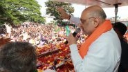 Karnataka Assembly Elections 2023: Union Home Minister Amit Shah Holds Roadshow in Haveri, Urges People to Vote for Double-Engine Government