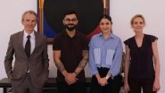 Anushka Sharma and Virat Kohli Meet French Ambassador Emmanuel Lenain Ahead of the Actress' Cannes Debut (View Pic)