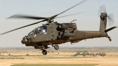 IAF Chopper Precautionary Landing Video: Apache Attack Helicopter Makes Precautionary Landing in Field in Madhya Pradesh's Bhind