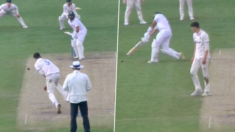 Azhar Ali Does David Warner! Ex-Pakistan Batter Smashes Ball After Henry Crocombe Accidentally Drops it While Bowling During County Championship Match (Watch Video)