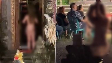 Foreign Woman Strips Naked, Enters Hindu Temple in Bali! Viral Video Shows Female German Tourist Behaving in Inappropriate Manner