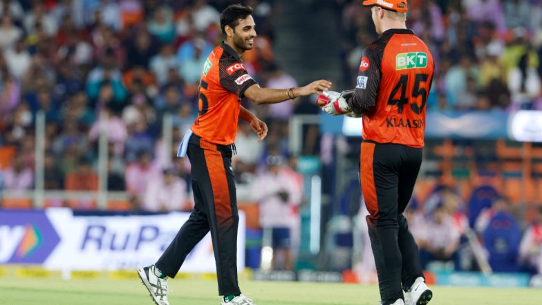 Team Hat-Trick! Sunrisers Hyderabad Have Three Wickets in Three Balls, Bhuvneshwar Kumar Claims Fifer During GT vs SRH IPL 2023 Match (Watch Video)