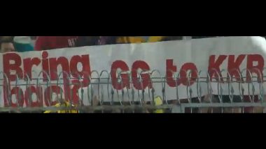 Gautam Gambhir Fans With 'Bring Back GG' Placard Spotted at Eden Gardens During KKR vs LSG IPL 2023 Match