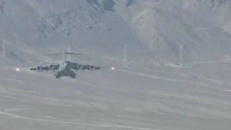 IAF's C-17 Globemaster Bocks Entire Runway at Leh Airport After Facing Serviceability Issue (See Pic)