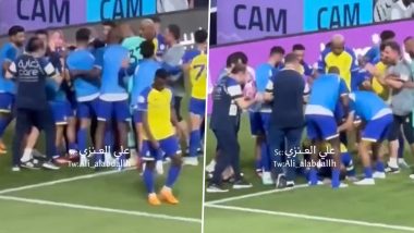 Cristiano Ronaldo Performs A 'Sajda' Celebration Before his Trademark 'Siuu' After Scoring A Stunning Winner In Al-Nassr's Comeback Victory Against Al-Shabab in Saudi Pro League 2022-23 Match (Watch Video)