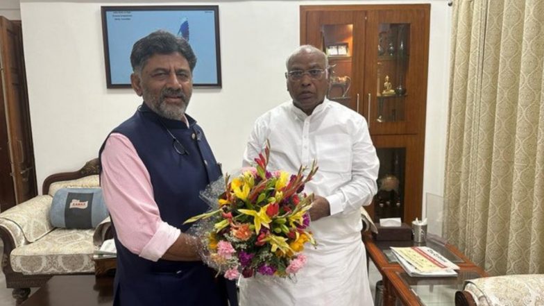 Karnataka CM Race: Amid Suspense Over Chief Minister Post, DK Shivakumar Meets Congress President Mallikarjun Kharge
