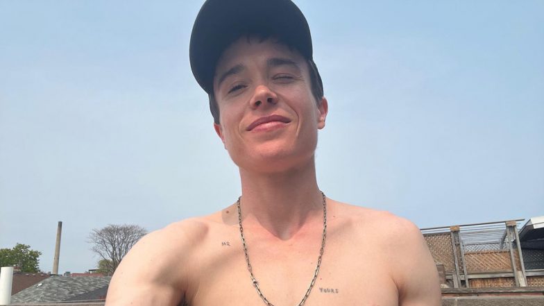 Elliot Page Celebrates 'Transjoy' With Shirtless Photo Showing Surgery Scars (View Post)