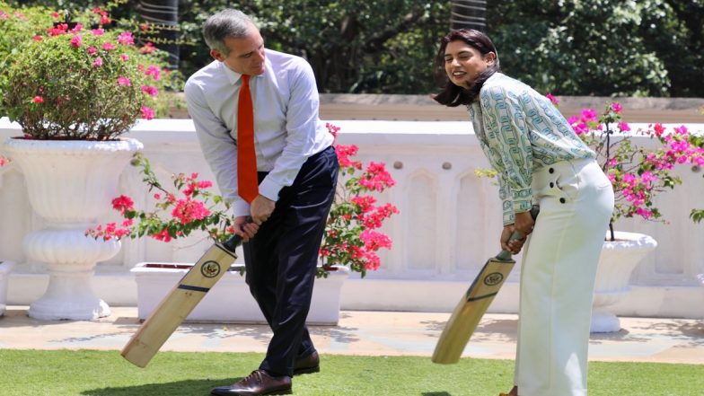 Eric Garcetti, US Ambassador to India Meets Former Cricketer Mithali Raj, Says 'She Is an Inspirational Advocate for Gender Equity in Sports' (See Pics)