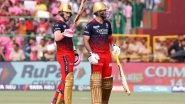 IPL 2023: Faf du Plessis, Glenn Maxwell Fifties, Anuj Rawat Cameo Take RCB to 171/5 Against Rajasthan Royals