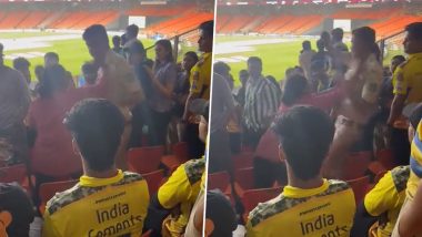 Female Spectator Assaults Policeman During IPL 2023 Final Inside Narendra Modi Stadium Hosting CSK vs GT Summit Clash, Video Goes Viral