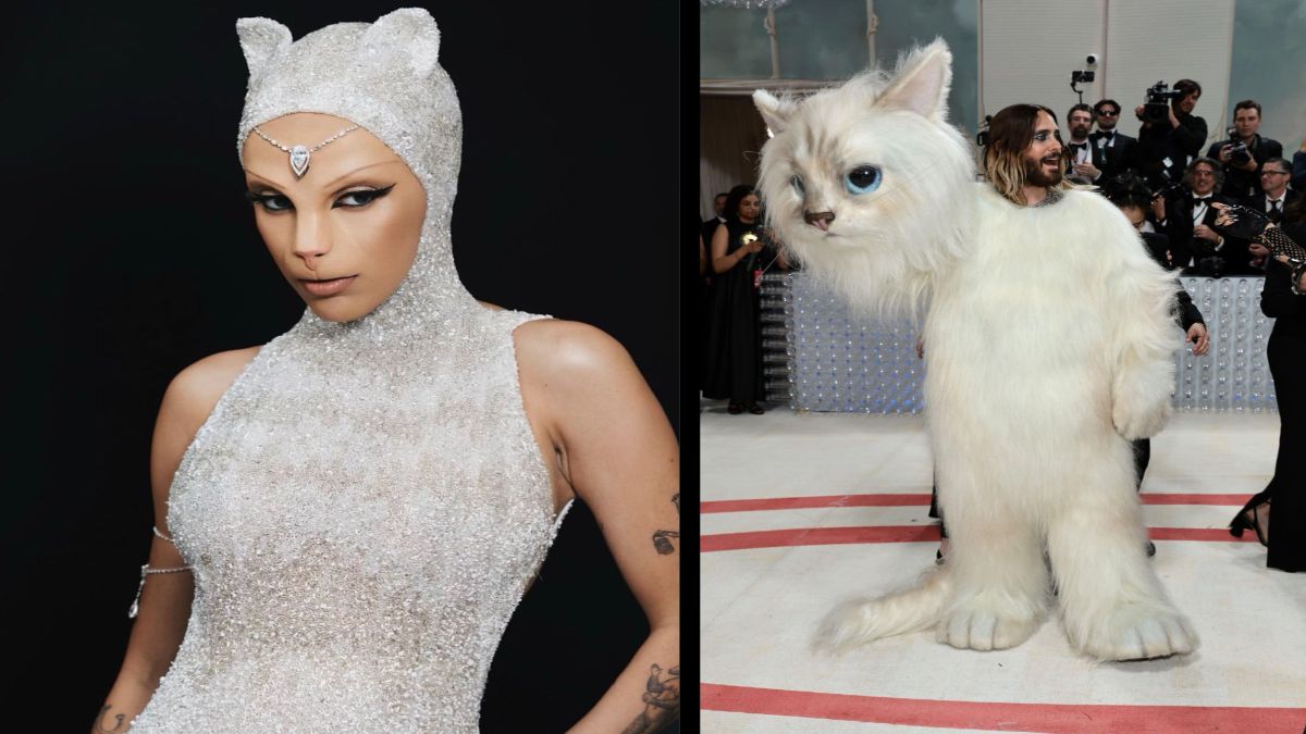 Jared Leto dresses up as Karl Lagerfeld's famed cat Choupette at Met Gala  2023