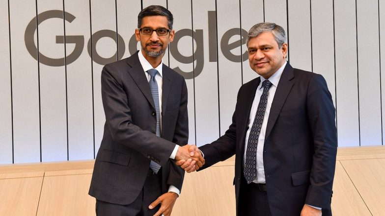 Union Minister Ashwini Vaishnaw Meets Google CEO Sundar Pichai in US, Discusses Make in India Programme