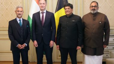 Belgium PM Alexander De Croo Meets Indian Ministers, Discusses Strengthening Ties on Renewable Energy, Tech (See Pic)