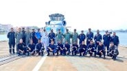 MH60R Helicopter Undertakes Maiden Landings on Indigenously Designed, Constructed Destroyer INS Kolkata (Watch Video)
