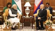 PM Narendra Modi Meets Cambodian King Norodom Sihamoni at Rashtrapati Bhavan, Assures To Strengthen Bilateral Ties