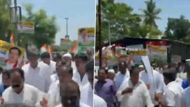 New Karnataka CM: G Parameshwara Supporters Stage Protest in Tumakuru Demanding Chief Minister Post for Him (Watch Video)