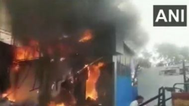 Gurugram Fire: Foreign Liquor Worth Rs 4–5 Crore Gutted in Massive Blaze at Wine Shop Near Golf Course Road in Sector-55 (Watch Video)