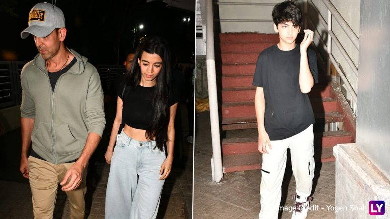 Saba Azad Clicked With BF Hrithik Roshan and His Son Hridaan Post Movie Date (Watch Video)