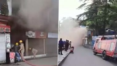 Shimla Fire: Blaze Erupts At Shop in Lakkar Bazar, Firefighting Operations Underway (Watch Video)