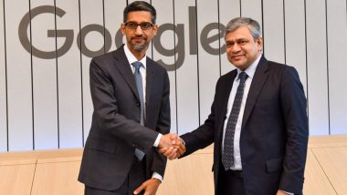 Ashwini Vaishnaw Meets Sundar Pichai At Google Headquarters in US, Discusses India Stack and 'Make in India'