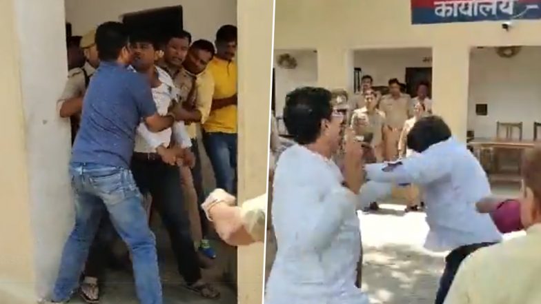 Uttar Pradesh: Samajwadi Party MLA Rakesh Pratap Singh Thrashes BJP Leader’s Husband in Amethi, Viral Video Surfaces