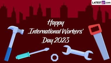 International Workers' Day 2023 Images & May Day HD Wallpapers for Free Download Online: Wish Happy Labour Day With WhatsApp Messages, Quotes and Greetings on May 1st