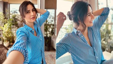 Katrina Kaif Beats the Summer Heat in a Cool Blue Striped Shirt! Tiger 3 Actress’ New Pics on Insta Are All Things Gorgeous