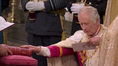 King Charles III Takes Coronation Oath at Westminster Abbey As Archbishop of Canterbury Proclaims Him 'Undoubted King' (See Pics and Videos)