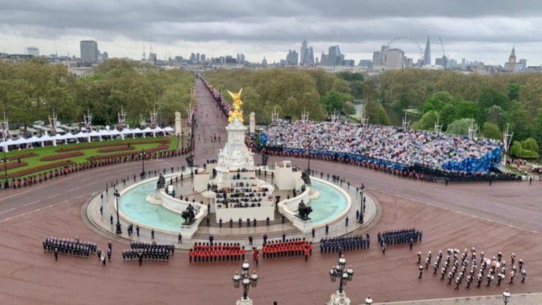 King Charles III Coronation: King and Queen Camilla Leave Buckingham Palace for Westminster Abbey for Solemn Religious Ceremony (Watch Video)